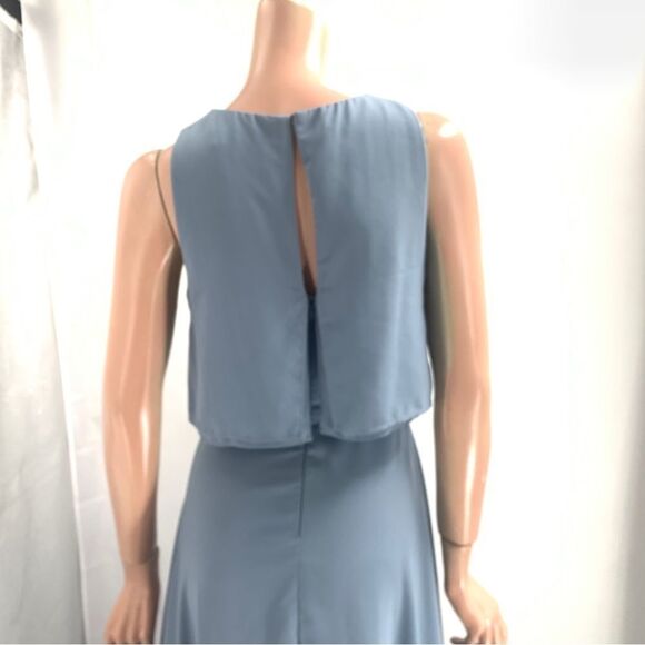 Lulu’s SIZE XS Powder Blue Sleeveless nw/Open Back Detail andDefined Waist Gown - Picture 5 of 10
